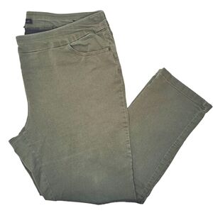 Napa Valley Olive Green Pull On Jeans Plus Size 16W